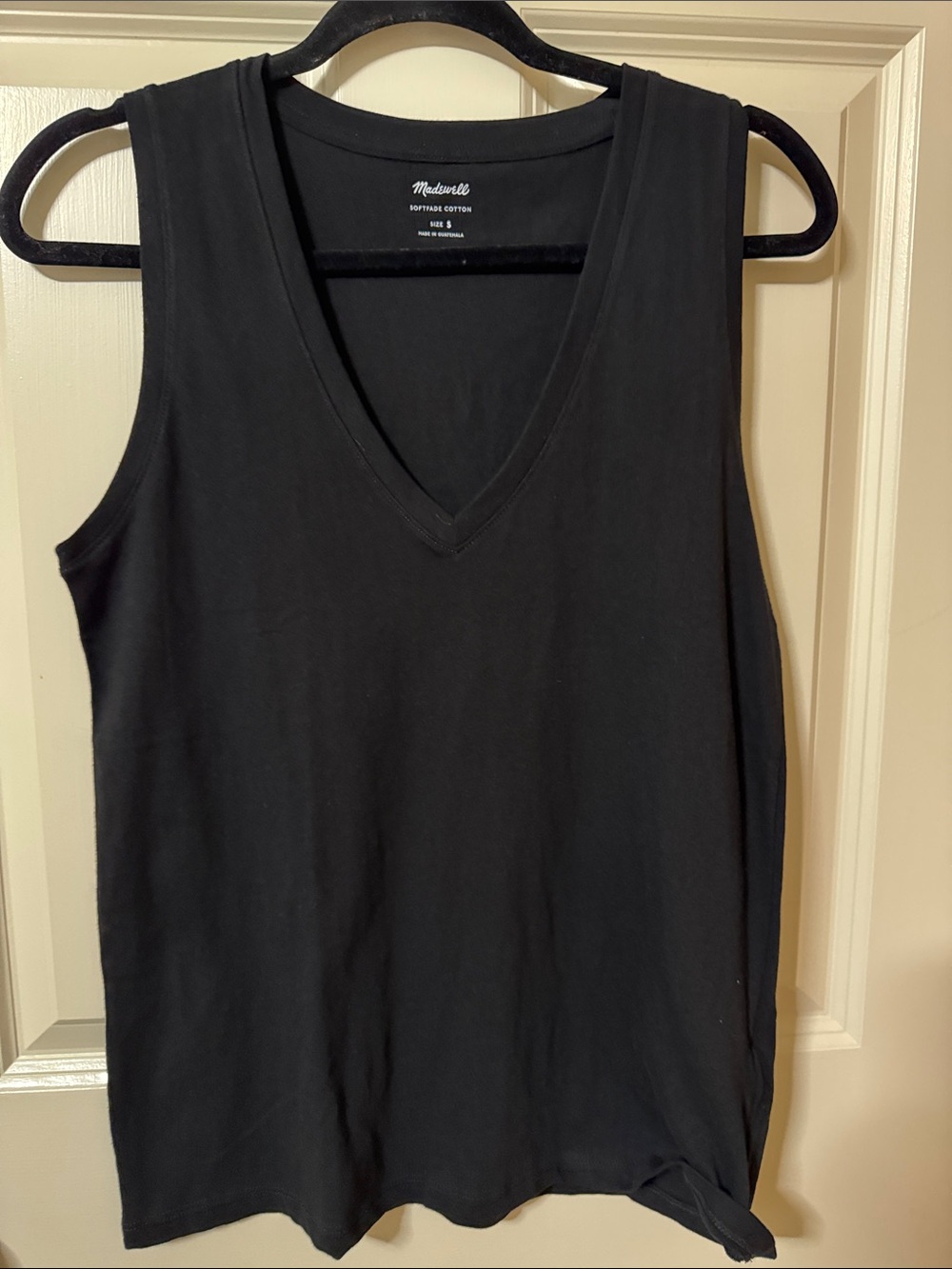 Madewell Black V-Neck Cotton Tank
